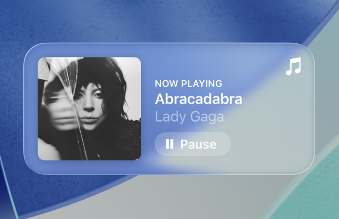 Translucent controls in Apple Music refract the background