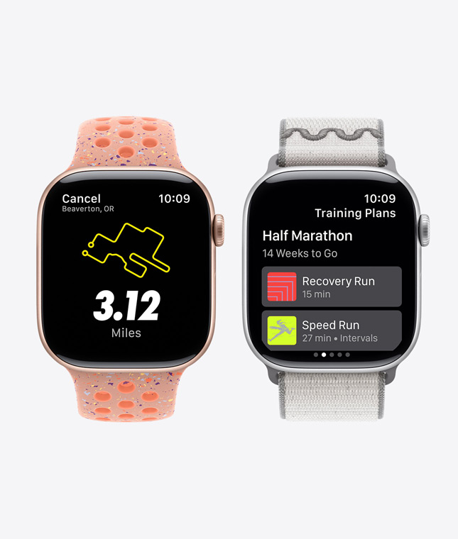 Apple Watch Series 11-enheter med Nike Run Club-appen, Guided Runs- og Training Plans-funksjoner