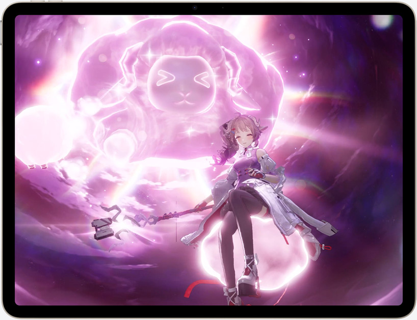 Eine Szene aus dem Action-Videospiel Arknights Enfield auf dem iPad Air