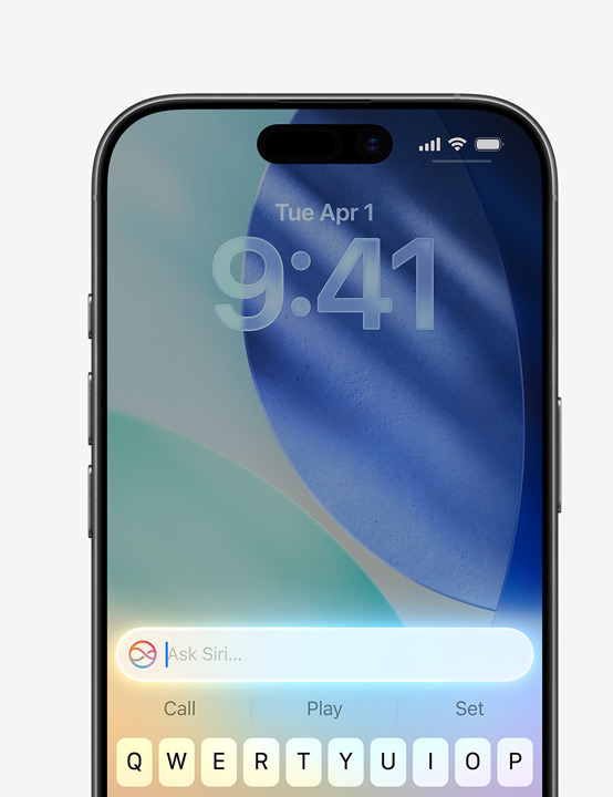 iPhone Display zeigt die Nutzung von „Siri fragen“