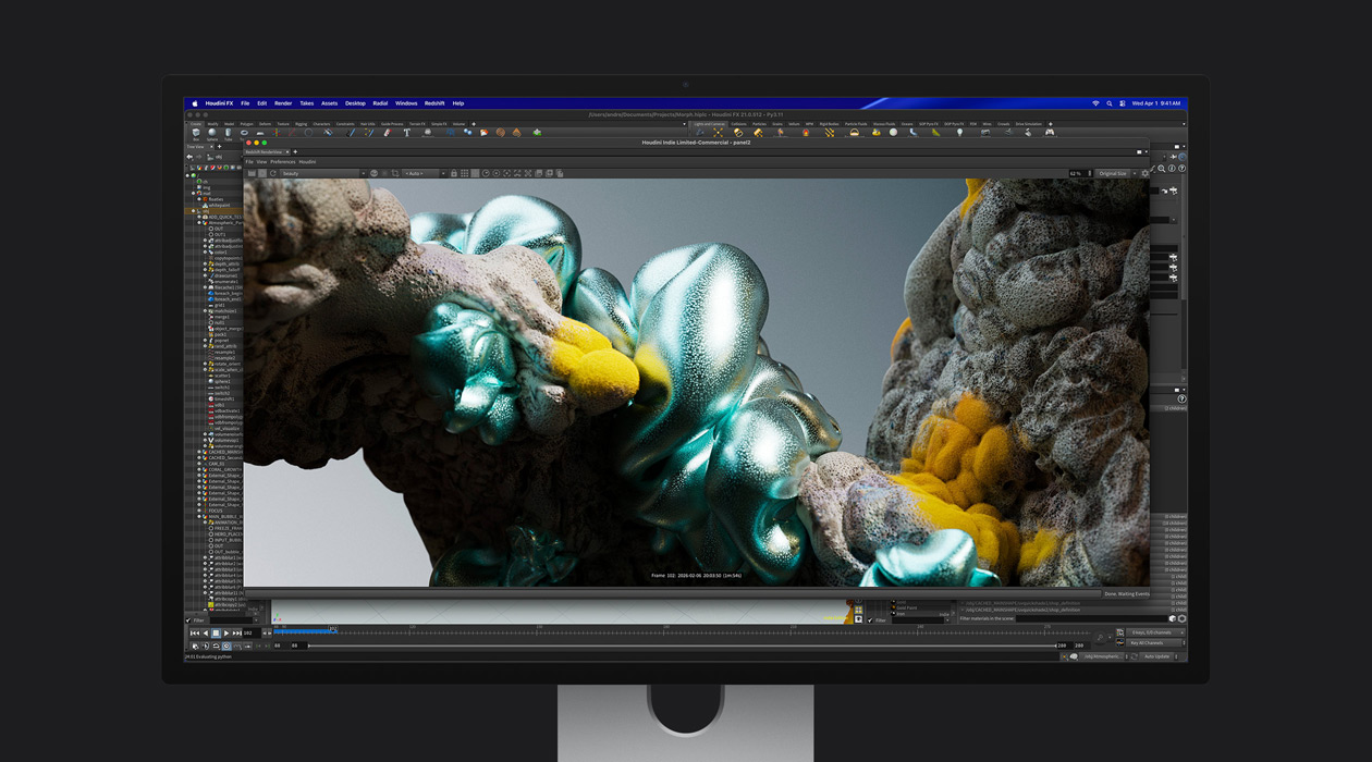 Standbild einer Animationsdatei auf dem Studio Display XDR