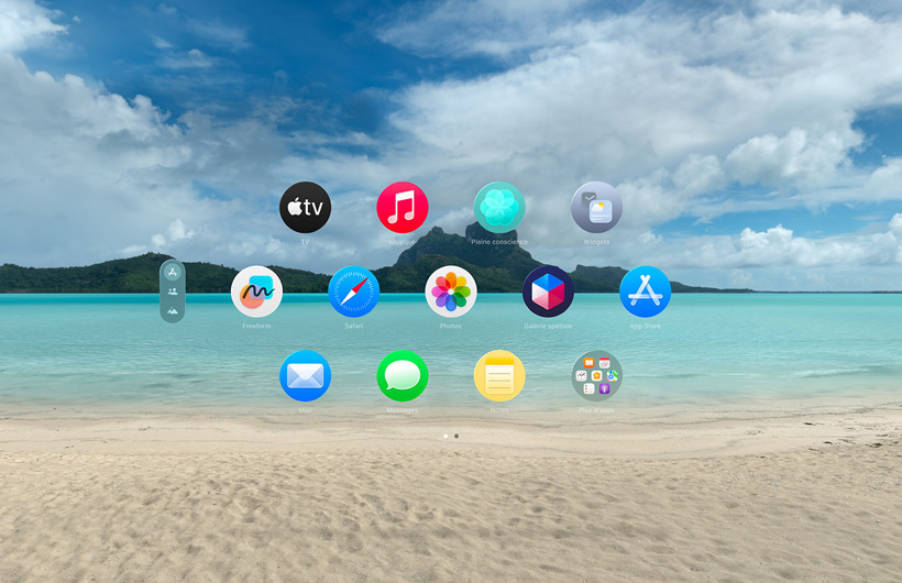 Environnement Bora Bora dans visionOS