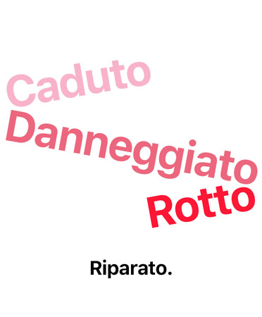 Caduto, danneggiato, rotto, riparato
