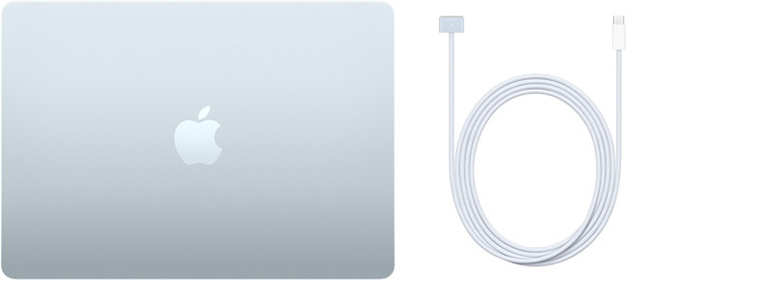 13 colių „MacBook Air“ ir USB‑C į „MagSafe 3“ laidas