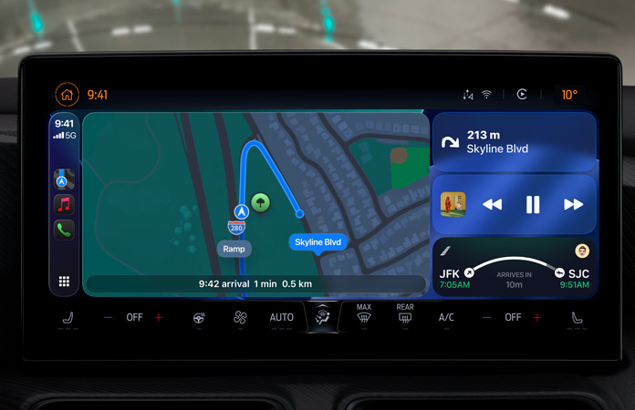 CarPlay in a vehicle highlighting its new design