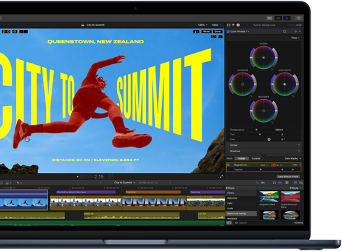 Екран MacBook Air не повністю, показано редагування відео для демонстрації можливостей чипа M5