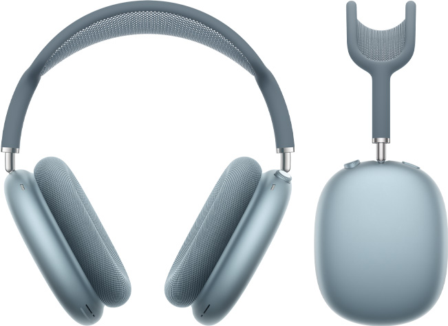 Audífonos AirPods Max 2, partes frontal y lateral, color azul