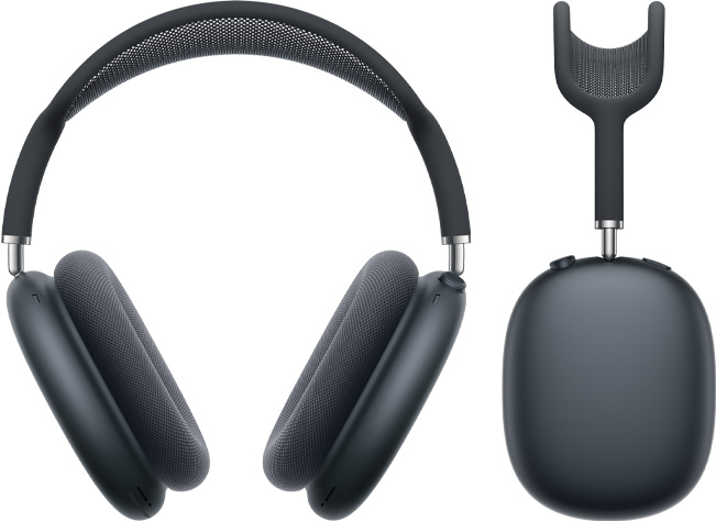 Audífonos AirPods Max 2, partes frontal y lateral, color medianoche