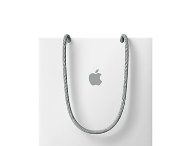 Bolsa con el logo de Apple centrado en la parte delantera