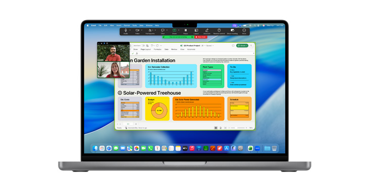 Trình diễn các ứng dụng như Microsoft PowerPoint và Tin Nhắn trên MacBook Pro M4.