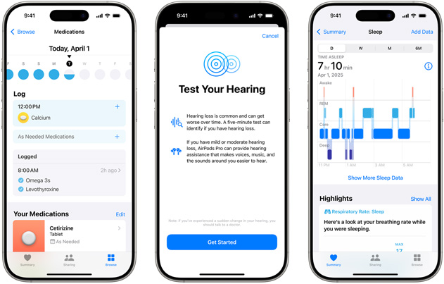 iPhone som viser Hørselshelse-appen.