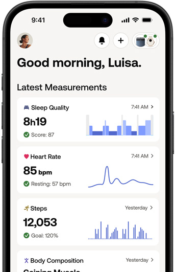 iPhone som viser Withings-appen.