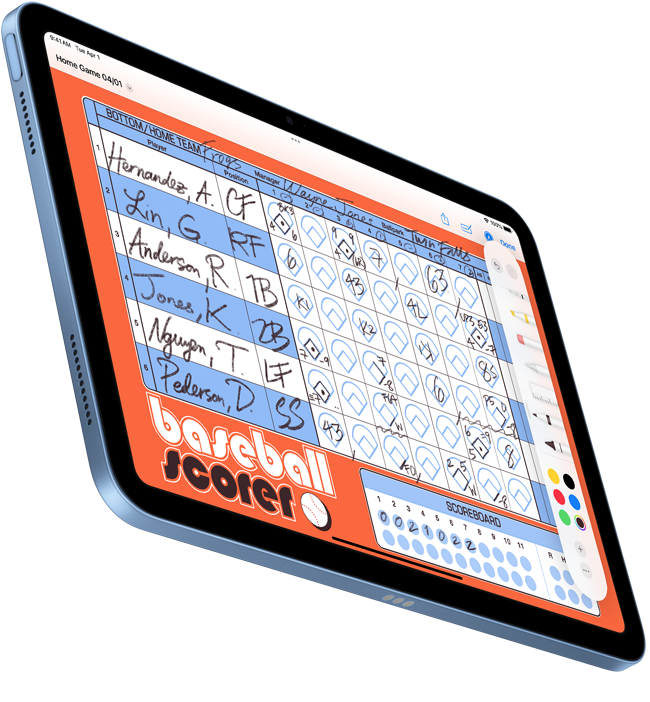 Un document manuscrit créé avec Annoter des PDF est affiché sur un iPad