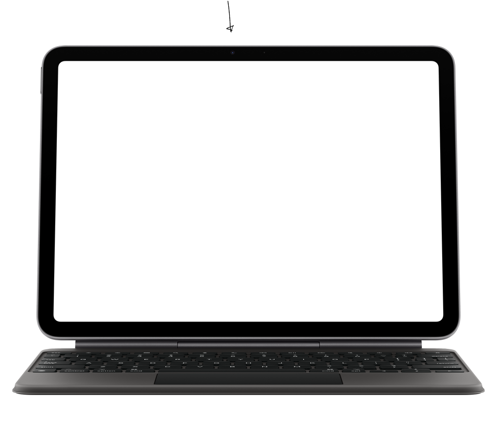 Ein FaceTime Anruf auf einem iPad Air zeigt die Frontkamera