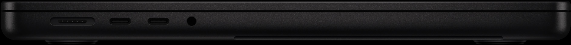 Côté gauche: MagSafe, deux ports Thunderbolt et prise casque