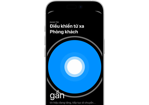 iPhone đang được sử dụng để tìm Apple TV Remote